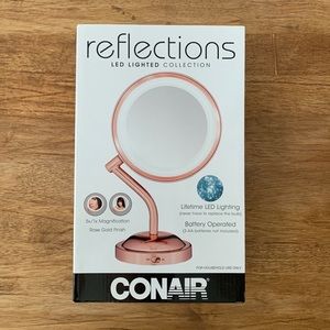 NIB Conair Reflections rose gold makeup mirror